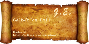 Galbács Emil névjegykártya