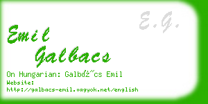 emil galbacs business card